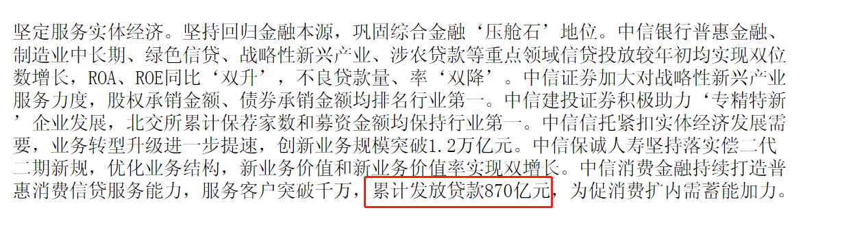 中信消费金融上半年累计放贷870亿