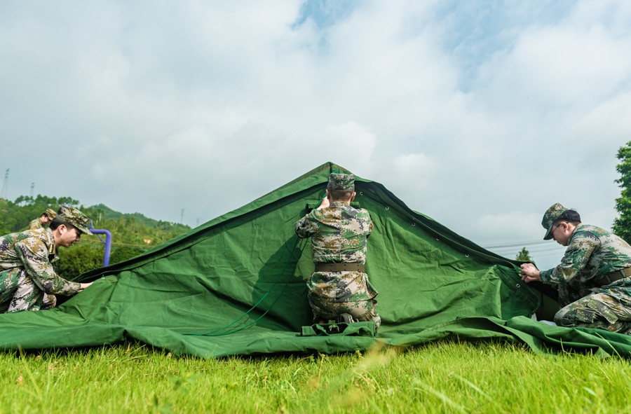 广东连平:战高温 民兵砺兵忙