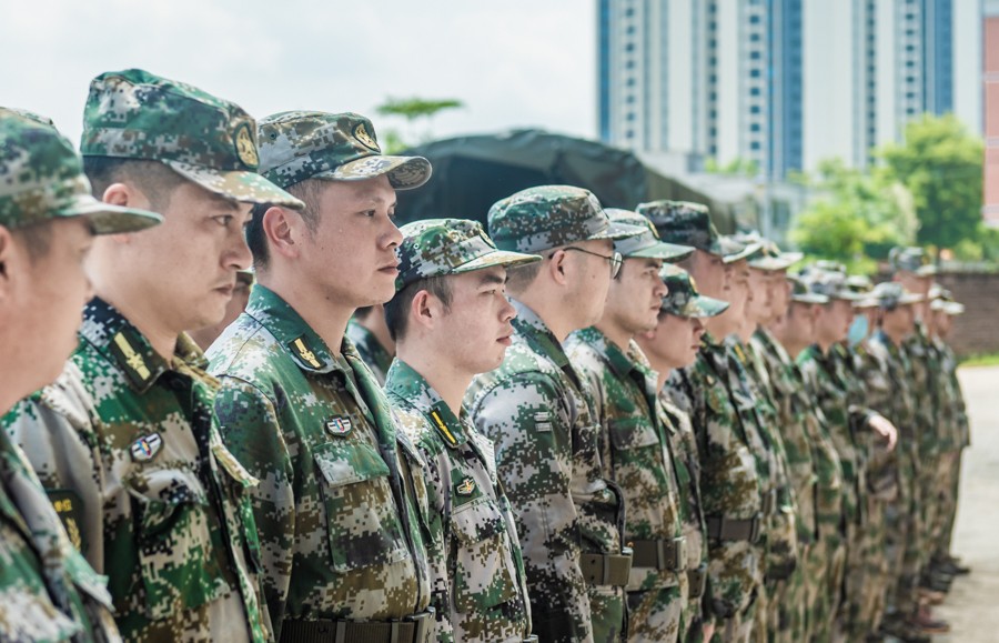 广东连平:战高温 民兵砺兵忙