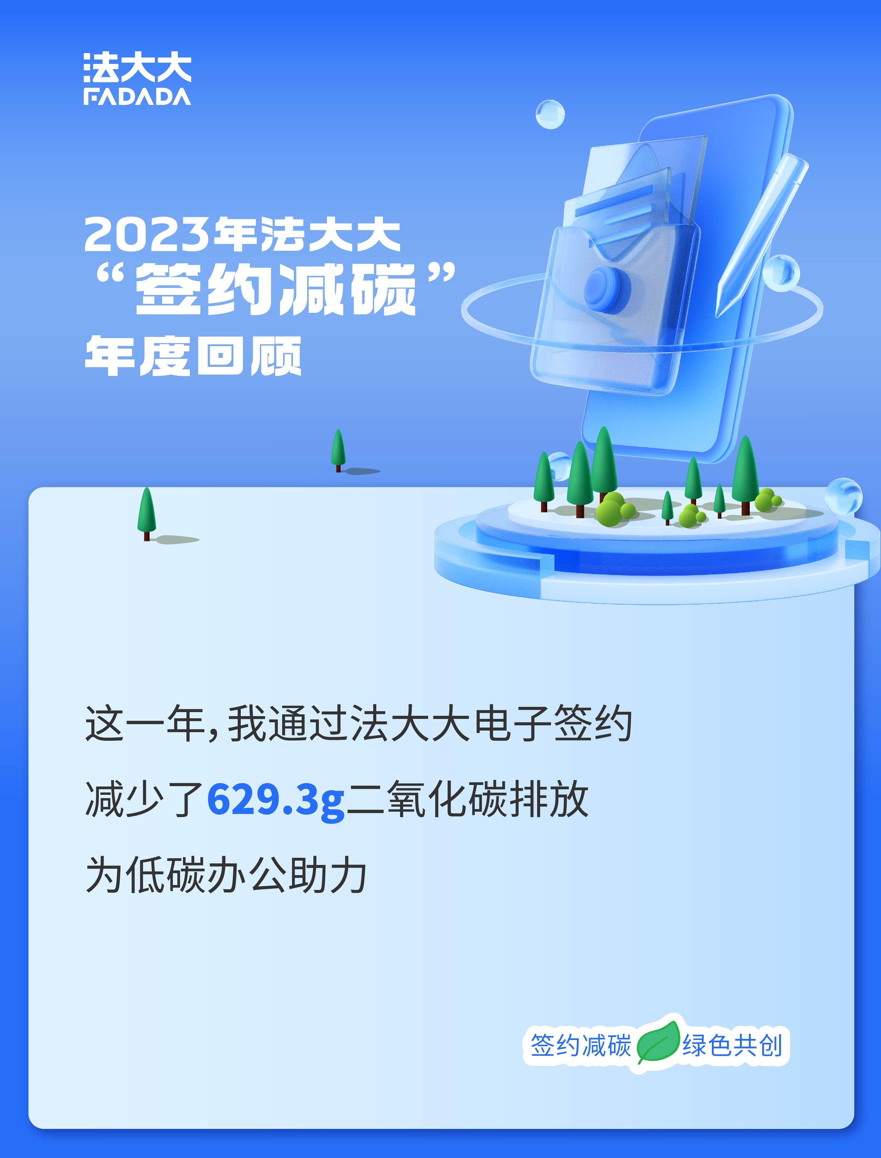 法大大推出“签约减碳”年度账单,引领低碳办公新风潮