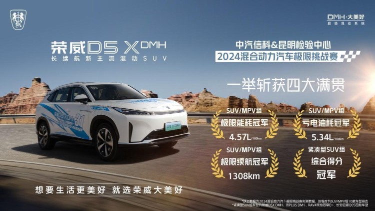 2024混合动力汽车极限挑战赛荣威d5xdmh力压宋plusdm-i